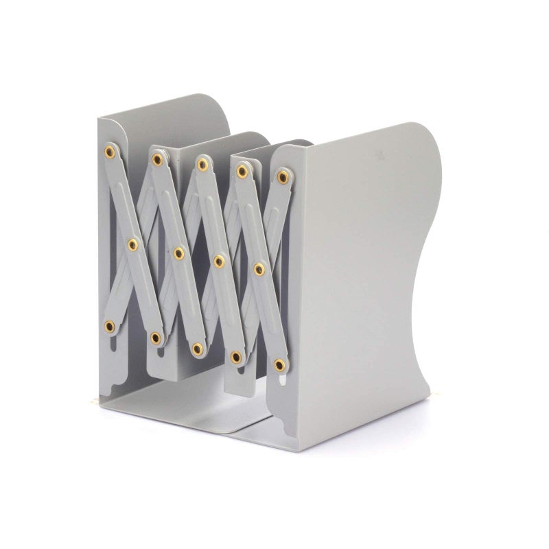 Aobopar Book Ends, Bookends for Shelves, Book Organizer for Desk, Metal Bookends for Heavy Books, Book Holders for Shelves, Suitable for Office, Home and School Use (Grey) - Image 2